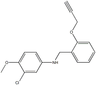 3-chloro-4-methoxy-N-{[2-(prop-2-yn-1-yloxy)phenyl]methyl}aniline 化学構造式