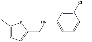 3-chloro-4-methyl-N-[(5-methylthiophen-2-yl)methyl]aniline 结构式