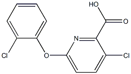 3-chloro-6-(2-chlorophenoxy)pyridine-2-carboxylic acid,,结构式