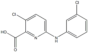 3-chloro-6-[(3-chlorophenyl)amino]pyridine-2-carboxylic acid,,结构式