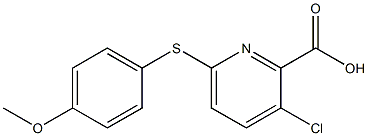 3-chloro-6-[(4-methoxyphenyl)sulfanyl]pyridine-2-carboxylic acid|