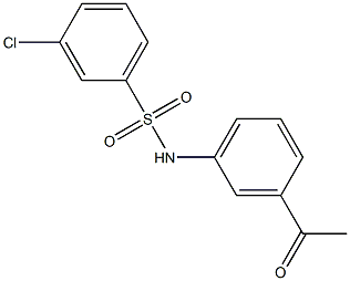 3-chloro-N-(3-acetylphenyl)benzene-1-sulfonamide,,结构式