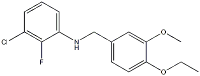 3-chloro-N-[(4-ethoxy-3-methoxyphenyl)methyl]-2-fluoroaniline,,结构式