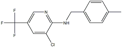 3-chloro-N-[(4-methylphenyl)methyl]-5-(trifluoromethyl)pyridin-2-amine 化学構造式