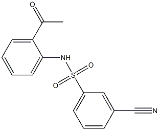 3-cyano-N-(2-acetylphenyl)benzene-1-sulfonamide Structure