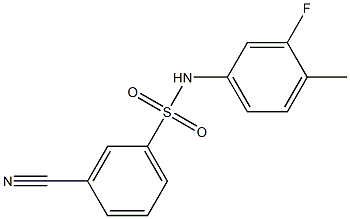 3-cyano-N-(3-fluoro-4-methylphenyl)benzenesulfonamide 化学構造式