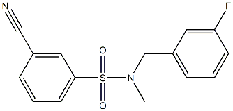 3-cyano-N-[(3-fluorophenyl)methyl]-N-methylbenzene-1-sulfonamide,,结构式