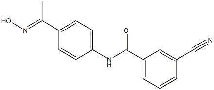 3-cyano-N-{4-[(1E)-N-hydroxyethanimidoyl]phenyl}benzamide Struktur
