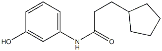 3-cyclopentyl-N-(3-hydroxyphenyl)propanamide 化学構造式