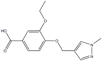 3-ethoxy-4-[(1-methyl-1H-pyrazol-4-yl)methoxy]benzoic acid,,结构式