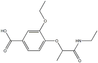 3-ethoxy-4-[1-(ethylcarbamoyl)ethoxy]benzoic acid 化学構造式