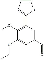 3-ethoxy-4-methoxy-5-thien-2-ylbenzaldehyde 化学構造式