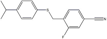 3-fluoro-4-({[4-(propan-2-yl)phenyl]sulfanyl}methyl)benzonitrile Struktur