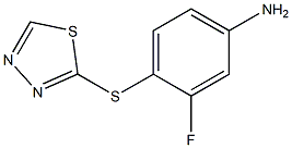 3-fluoro-4-(1,3,4-thiadiazol-2-ylsulfanyl)aniline Struktur