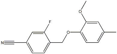 3-fluoro-4-(2-methoxy-4-methylphenoxymethyl)benzonitrile|