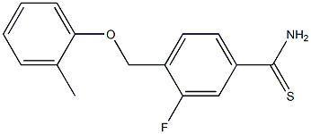 3-fluoro-4-(2-methylphenoxymethyl)benzene-1-carbothioamide Struktur