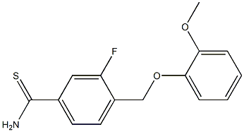 3-fluoro-4-[(2-methoxyphenoxy)methyl]benzenecarbothioamide 化学構造式