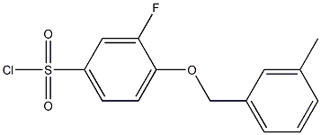 3-fluoro-4-[(3-methylphenyl)methoxy]benzene-1-sulfonyl chloride Struktur
