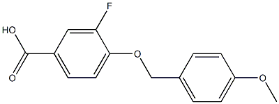 3-fluoro-4-[(4-methoxyphenyl)methoxy]benzoic acid Struktur