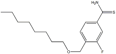 3-fluoro-4-[(octyloxy)methyl]benzene-1-carbothioamide,,结构式