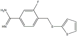 3-fluoro-4-[(thiophen-2-ylsulfanyl)methyl]benzene-1-carboximidamide Struktur