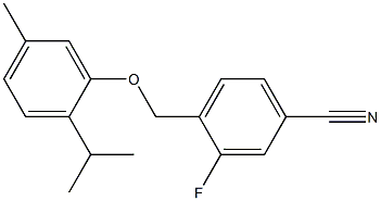 3-fluoro-4-[5-methyl-2-(propan-2-yl)phenoxymethyl]benzonitrile Struktur