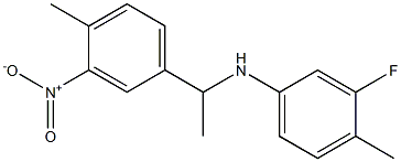 3-fluoro-4-methyl-N-[1-(4-methyl-3-nitrophenyl)ethyl]aniline Struktur
