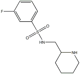 3-fluoro-N-(piperidin-2-ylmethyl)benzene-1-sulfonamide Struktur