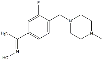 3-fluoro-N'-hydroxy-4-[(4-methylpiperazin-1-yl)methyl]benzenecarboximidamide,,结构式