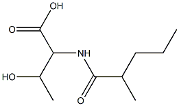 3-hydroxy-2-(2-methylpentanamido)butanoic acid 化学構造式