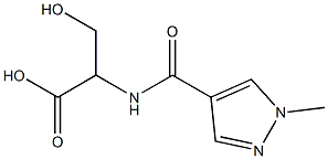 3-hydroxy-2-[(1-methyl-1H-pyrazol-4-yl)formamido]propanoic acid Struktur