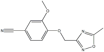 3-methoxy-4-[(5-methyl-1,2,4-oxadiazol-3-yl)methoxy]benzonitrile Struktur