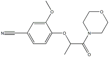 3-methoxy-4-{[1-(morpholin-4-yl)-1-oxopropan-2-yl]oxy}benzonitrile Struktur