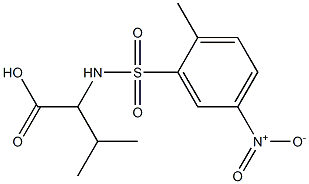 3-methyl-2-[(2-methyl-5-nitrobenzene)sulfonamido]butanoic acid,,结构式