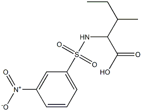 3-methyl-2-[(3-nitrobenzene)sulfonamido]pentanoic acid 化学構造式