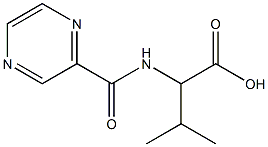 3-methyl-2-[(pyrazin-2-ylcarbonyl)amino]butanoic acid,,结构式