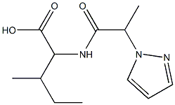 3-methyl-2-[2-(1H-pyrazol-1-yl)propanamido]pentanoic acid,,结构式