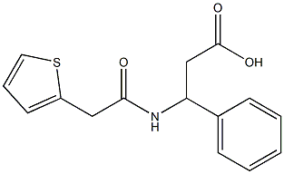 3-phenyl-3-[(thien-2-ylacetyl)amino]propanoic acid 化学構造式