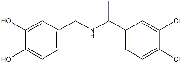 4-({[1-(3,4-dichlorophenyl)ethyl]amino}methyl)benzene-1,2-diol,,结构式