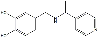 4-({[1-(pyridin-4-yl)ethyl]amino}methyl)benzene-1,2-diol 化学構造式