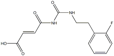 4-({[2-(2-fluorophenyl)ethyl]carbamoyl}amino)-4-oxobut-2-enoic acid 化学構造式