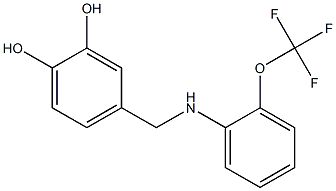 4-({[2-(trifluoromethoxy)phenyl]amino}methyl)benzene-1,2-diol,,结构式