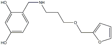 4-({[3-(furan-2-ylmethoxy)propyl]amino}methyl)benzene-1,3-diol,,结构式