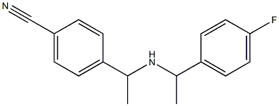4-(1-{[1-(4-fluorophenyl)ethyl]amino}ethyl)benzonitrile Struktur