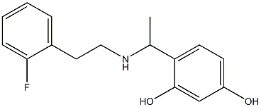 4-(1-{[2-(2-fluorophenyl)ethyl]amino}ethyl)benzene-1,3-diol,,结构式
