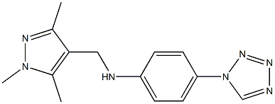 4-(1H-1,2,3,4-tetrazol-1-yl)-N-[(1,3,5-trimethyl-1H-pyrazol-4-yl)methyl]aniline Struktur