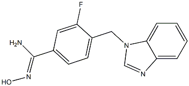 4-(1H-benzimidazol-1-ylmethyl)-3-fluoro-N'-hydroxybenzenecarboximidamide,,结构式
