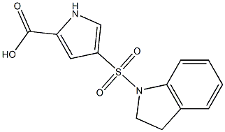 4-(2,3-dihydro-1H-indol-1-ylsulfonyl)-1H-pyrrole-2-carboxylic acid,,结构式