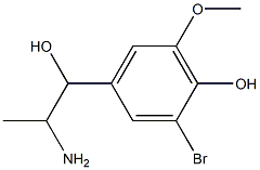 4-(2-amino-1-hydroxypropyl)-2-bromo-6-methoxyphenol Struktur