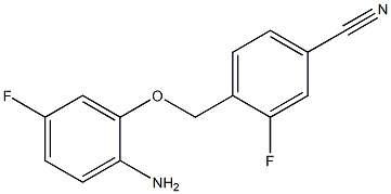 4-(2-amino-5-fluorophenoxymethyl)-3-fluorobenzonitrile,,结构式